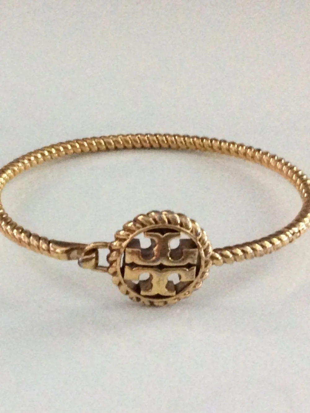 Authentic TORY BURCH Rope Logo Hinged Cuff Bracelet